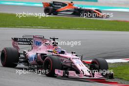 Sergio Perez (MEX) Sahara Force India F1   01.10.2017. Formula 1 World Championship, Rd 15, Malaysian Grand Prix, Sepang, Malaysia, Sunday.