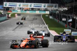Stoffel Vandoorne (BEL) McLaren MCL32. 01.10.2017. Formula 1 World Championship, Rd 15, Malaysian Grand Prix, Sepang, Malaysia, Sunday.