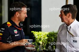 (L to R): Christian Horner (GBR) Red Bull Racing Team Principal with Gary Connely (AUS) FIA Steward. 30.09.2017. Formula 1 World Championship, Rd 15, Malaysian Grand Prix, Sepang, Malaysia, Saturday.