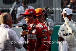 Kimi Raikkonen (FIN) Ferrari with Johnny Herbert (GBR) Sky Sports F1 Presenter in qualifying parc ferme. 30.09.2017. Formula 1 World Championship, Rd 15, Malaysian Grand Prix, Sepang, Malaysia, Saturday.