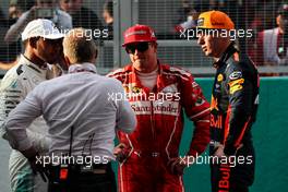 Johnny Herbert (GBR) Sky Sports F1 Presenter with (L to R): Lewis Hamilton (GBR) Mercedes AMG F1; Kimi Raikkonen (FIN) Ferrari; and Max Verstappen (NLD) Red Bull Racing, in qualifying parc ferme. 30.09.2017. Formula 1 World Championship, Rd 15, Malaysian Grand Prix, Sepang, Malaysia, Saturday.