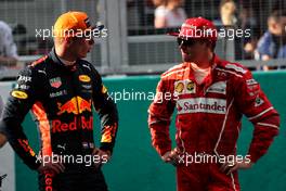 (L to R): Max Verstappen (NLD) Red Bull Racing with Kimi Raikkonen (FIN) Ferrari in qualifying parc ferme. 30.09.2017. Formula 1 World Championship, Rd 15, Malaysian Grand Prix, Sepang, Malaysia, Saturday.