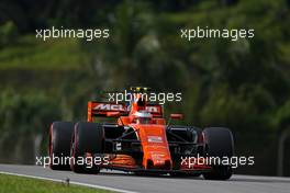 Stoffel Vandoorne (BEL) McLaren F1  30.09.2017. Formula 1 World Championship, Rd 15, Malaysian Grand Prix, Sepang, Malaysia, Saturday.