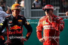 (L to R): Max Verstappen (NLD) Red Bull Racing with Kimi Raikkonen (FIN) Ferrari in qualifying parc ferme. 30.09.2017. Formula 1 World Championship, Rd 15, Malaysian Grand Prix, Sepang, Malaysia, Saturday.