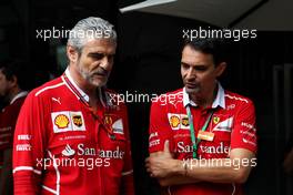 (L to R): Maurizio Arrivabene (ITA) Ferrari Team Principal with Mirko Boccalatte (ITA) Ferrari. 01.10.2017. Formula 1 World Championship, Rd 15, Malaysian Grand Prix, Sepang, Malaysia, Sunday.