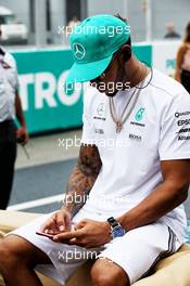 Lewis Hamilton (GBR) Mercedes AMG F1 on the drivers parade. 01.10.2017. Formula 1 World Championship, Rd 15, Malaysian Grand Prix, Sepang, Malaysia, Sunday.