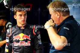 (L to R): Pierre Gasly (FRA) Scuderia Toro Rosso with Jo Bauer (GER) FIA Delegate. 28.09.2017. Formula 1 World Championship, Rd 15, Malaysian Grand Prix, Sepang, Malaysia, Thursday.