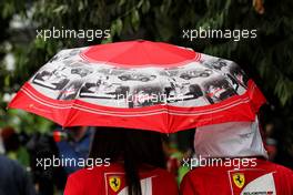Ferrari umbrella. 28.09.2017. Formula 1 World Championship, Rd 15, Malaysian Grand Prix, Sepang, Malaysia, Thursday.
