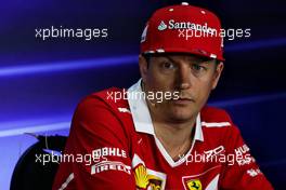 Kimi Raikkonen (FIN) Ferrari in the FIA Press Conference. 28.09.2017. Formula 1 World Championship, Rd 15, Malaysian Grand Prix, Sepang, Malaysia, Thursday.