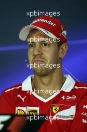 Sebastian Vettel (GER) Ferrari in the FIA Press Conference. 28.09.2017. Formula 1 World Championship, Rd 15, Malaysian Grand Prix, Sepang, Malaysia, Thursday.