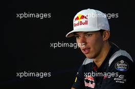 Pierre Gasly (FRA) Scuderia Toro Rosso in the FIA Press Conference. 28.09.2017. Formula 1 World Championship, Rd 15, Malaysian Grand Prix, Sepang, Malaysia, Thursday.