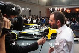 Cyril Abiteboul (FRA) Renault Sport F1 Managing Director with the media. 21.02.2017. Renault Sport Formula One Team RS17 Launch, Royal Horticultural Society Headquarters, London, England.