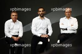 (L to R): Bob Bell (GBR) Renault Sport F1 Team Chief Technical Officer with Cyril Abiteboul (FRA) Renault Sport F1 Managing Director and Jerome Stoll (FRA) Renault Sport F1 President. 21.02.2017. Renault Sport Formula One Team RS17 Launch, Royal Horticultural Society Headquarters, London, England.