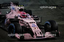 Esteban Ocon (FRA) Sahara Force India F1 VJM10. 17.09.2017. Formula 1 World Championship, Rd 14, Singapore Grand Prix, Marina Bay Street Circuit, Singapore, Race Day.