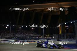 Pascal Wehrlein (GER) Sauber C36. 17.09.2017. Formula 1 World Championship, Rd 14, Singapore Grand Prix, Marina Bay Street Circuit, Singapore, Race Day.