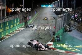 Sergio Perez (MEX) Sahara Force India F1 VJM10. 17.09.2017. Formula 1 World Championship, Rd 14, Singapore Grand Prix, Marina Bay Street Circuit, Singapore, Race Day.