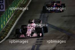 Esteban Ocon (FRA) Sahara Force India F1 VJM10. 17.09.2017. Formula 1 World Championship, Rd 14, Singapore Grand Prix, Marina Bay Street Circuit, Singapore, Race Day.