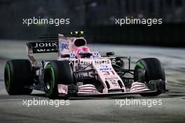 Esteban Ocon (FRA) Sahara Force India F1 VJM10. 17.09.2017. Formula 1 World Championship, Rd 14, Singapore Grand Prix, Marina Bay Street Circuit, Singapore, Race Day.