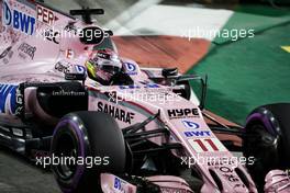 Sergio Perez (MEX) Sahara Force India F1 VJM10. 17.09.2017. Formula 1 World Championship, Rd 14, Singapore Grand Prix, Marina Bay Street Circuit, Singapore, Race Day.