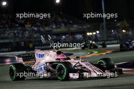 Esteban Ocon (FRA) Sahara Force India F1 VJM10. 17.09.2017. Formula 1 World Championship, Rd 14, Singapore Grand Prix, Marina Bay Street Circuit, Singapore, Race Day.