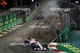 Esteban Ocon (FRA) Sahara Force India F1 VJM10. 17.09.2017. Formula 1 World Championship, Rd 14, Singapore Grand Prix, Marina Bay Street Circuit, Singapore, Race Day.