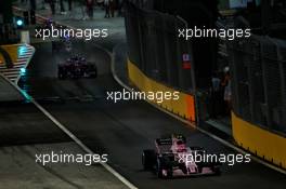 Esteban Ocon (FRA) Sahara Force India F1 VJM10. 17.09.2017. Formula 1 World Championship, Rd 14, Singapore Grand Prix, Marina Bay Street Circuit, Singapore, Race Day.