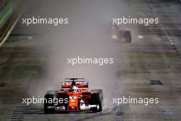 Sebastian Vettel (GER) Ferrari SF70H. 17.09.2017. Formula 1 World Championship, Rd 14, Singapore Grand Prix, Marina Bay Street Circuit, Singapore, Race Day.