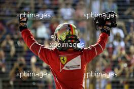 Pole for Sebastian Vettel (GER) Ferrari SF70H. 16.09.2017. Formula 1 World Championship, Rd 14, Singapore Grand Prix, Marina Bay Street Circuit, Singapore, Qualifying Day.