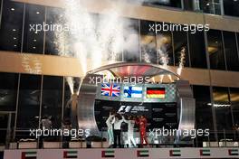 The podium (L to R): race winner Valtteri Bottas (FIN) Mercedes AMG F1; Lewis Hamilton (GBR) Mercedes AMG F1; Sebastian Vettel (GER) Ferrari. 26.11.2017. Formula 1 World Championship, Rd 20, Abu Dhabi Grand Prix, Yas Marina Circuit, Abu Dhabi, Race Day.