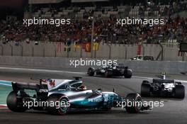 Valtteri Bottas (FIN) Mercedes AMG F1 W08 leads team mate Lewis Hamilton (GBR) Mercedes AMG F1 W08. 26.11.2017. Formula 1 World Championship, Rd 20, Abu Dhabi Grand Prix, Yas Marina Circuit, Abu Dhabi, Race Day.