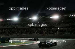 Valtteri Bottas (FIN) Mercedes AMG F1 W08 leads team mate Lewis Hamilton (GBR) Mercedes AMG F1 W08. 26.11.2017. Formula 1 World Championship, Rd 20, Abu Dhabi Grand Prix, Yas Marina Circuit, Abu Dhabi, Race Day.