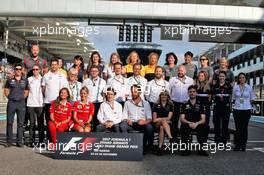 The Press Officers end of season group photograph. 26.11.2017. Formula 1 World Championship, Rd 20, Abu Dhabi Grand Prix, Yas Marina Circuit, Abu Dhabi, Race Day.