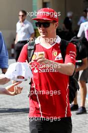 Kimi Raikkonen (FIN) Ferrari. 26.11.2017. Formula 1 World Championship, Rd 20, Abu Dhabi Grand Prix, Yas Marina Circuit, Abu Dhabi, Race Day.