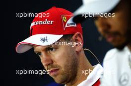 Sebastian Vettel (GER) Ferrari in the FIA Press Conference. 23.11.2017. Formula 1 World Championship, Rd 20, Abu Dhabi Grand Prix, Yas Marina Circuit, Abu Dhabi, Preparation Day.