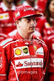 Kimi Raikkonen (FIN) Ferrari at a team photograph. 23.11.2017. Formula 1 World Championship, Rd 20, Abu Dhabi Grand Prix, Yas Marina Circuit, Abu Dhabi, Preparation Day.