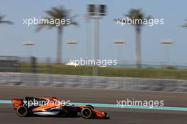 Stoffel Vandoorne (BEL) McLaren F1  29.11.2017. Formula 1 Testing, Yas Marina Circuit, Abu Dhabi, Wednesday.