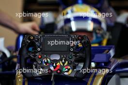 Marcus Ericsson (SWE) Sauber C36 steering wheel. 20.10.2017. Formula 1 World Championship, Rd 17, United States Grand Prix, Austin, Texas, USA, Practice Day.