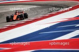 Fernando Alonso (ESP) McLaren MCL32. 20.10.2017. Formula 1 World Championship, Rd 17, United States Grand Prix, Austin, Texas, USA, Practice Day.