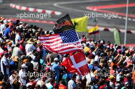Danish and American flag with fans in the grandstand. 22.10.2017. Formula 1 World Championship, Rd 17, United States Grand Prix, Austin, Texas, USA, Race Day.