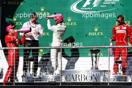 The podium (L to R): Sebastian Vettel (GER) Ferrari, second; James Allison (GBR) Mercedes AMG F1 Technical Director; Lewis Hamilton (GBR) Mercedes AMG F1, race winner; Kimi Raikkonen (FIN) Ferrari, third. 22.10.2017. Formula 1 World Championship, Rd 17, United States Grand Prix, Austin, Texas, USA, Race Day.