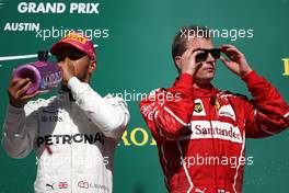 Lewis Hamilton (GBR) Mercedes AMG F1  and Kimi Raikkonen (FIN) Scuderia Ferrari  22.10.2017. Formula 1 World Championship, Rd 17, United States Grand Prix, Austin, Texas, USA, Race Day.