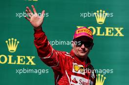 Kimi Raikkonen (FIN) Ferrari celebrates his third position on the podium. 22.10.2017. Formula 1 World Championship, Rd 17, United States Grand Prix, Austin, Texas, USA, Race Day.