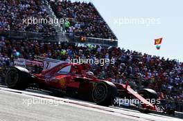 Kimi Raikkonen (FIN) Ferrari SF70H. 22.10.2017. Formula 1 World Championship, Rd 17, United States Grand Prix, Austin, Texas, USA, Race Day.