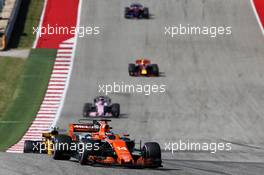 Fernando Alonso (ESP) McLaren MCL32. 22.10.2017. Formula 1 World Championship, Rd 17, United States Grand Prix, Austin, Texas, USA, Race Day.