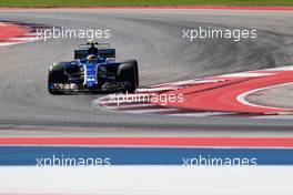 Pascal Wehrlein (GER) Sauber C36. 22.10.2017. Formula 1 World Championship, Rd 17, United States Grand Prix, Austin, Texas, USA, Race Day.