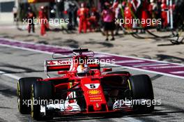 Sebastian Vettel (GER) Ferrari SF70H makes a pit stop. 22.10.2017. Formula 1 World Championship, Rd 17, United States Grand Prix, Austin, Texas, USA, Race Day.