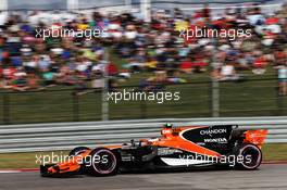 Stoffel Vandoorne (BEL) McLaren MCL32. 21.10.2017. Formula 1 World Championship, Rd 17, United States Grand Prix, Austin, Texas, USA, Qualifying Day.