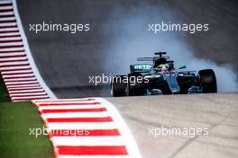 Lewis Hamilton (GBR) Mercedes AMG F1 W08 locks up under braking. 21.10.2017. Formula 1 World Championship, Rd 17, United States Grand Prix, Austin, Texas, USA, Qualifying Day.