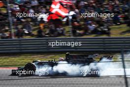 Kevin Magnussen (DEN) Haas VF-17 locks up under braking. 21.10.2017. Formula 1 World Championship, Rd 17, United States Grand Prix, Austin, Texas, USA, Qualifying Day.