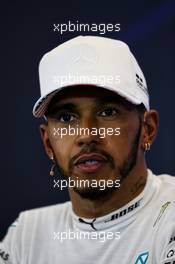 Lewis Hamilton (GBR) Mercedes AMG F1 in the FIA Press Conference. 21.10.2017. Formula 1 World Championship, Rd 17, United States Grand Prix, Austin, Texas, USA, Qualifying Day.